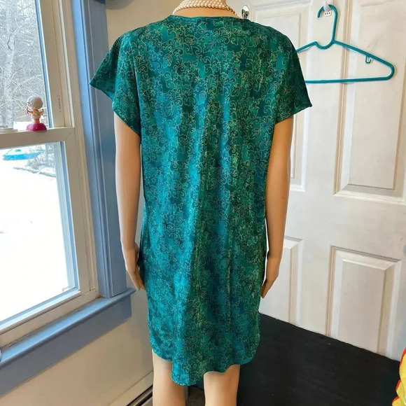 Vintage NWT Floral Silky Violet & Rose Nightgown Robe 2 Pieces Set Women Size M - Picture 8 of 10